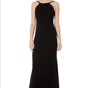 Calvin Klein halter neck crepe gown